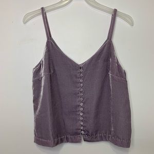 NWT Madewell Velvet Lavender Button Tank Top